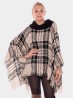 Loose Neck Poncho W/ Plaid